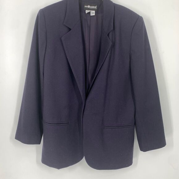 Sag Harbor Size 16 Navy Blue One Button 100% Pure New Wool Blazer - Picture 1 of 5
